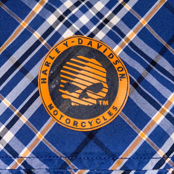 HARLEY-DAVIDSON MEN'S XL PERFORMANCE VENTED PLAID SHORT SLEEVE SHIRT - Picture 4 of 4